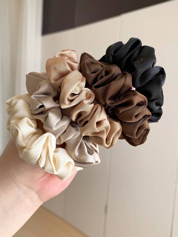 Lot de 5 scrunchies en satin pour coiffures élégantes et protection cheveux
