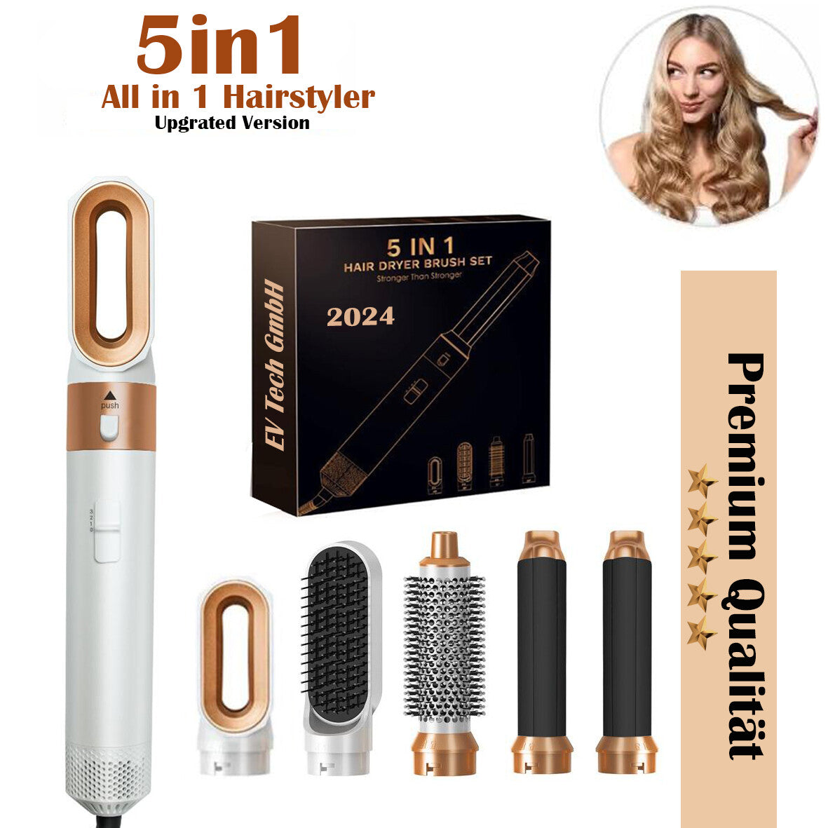 Sèche-cheveux multifonction 5-en-1 pour routine cheveux rapide et simplifiée
